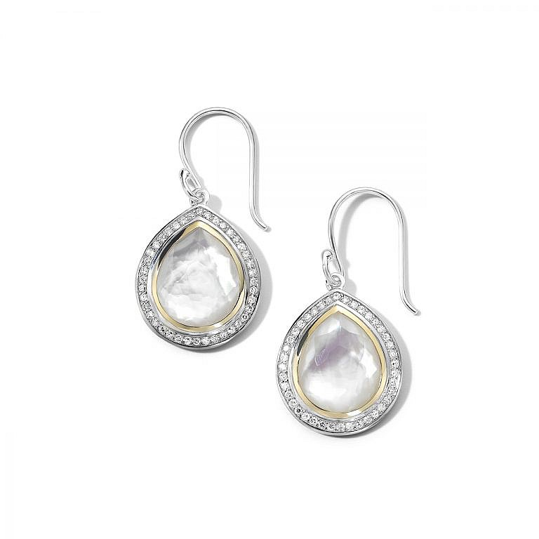 Teardrop Earrings in Chimera with Diamonds