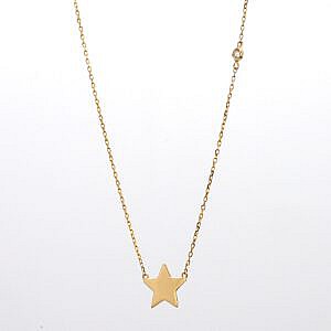 Yellow Gold Star Necklace