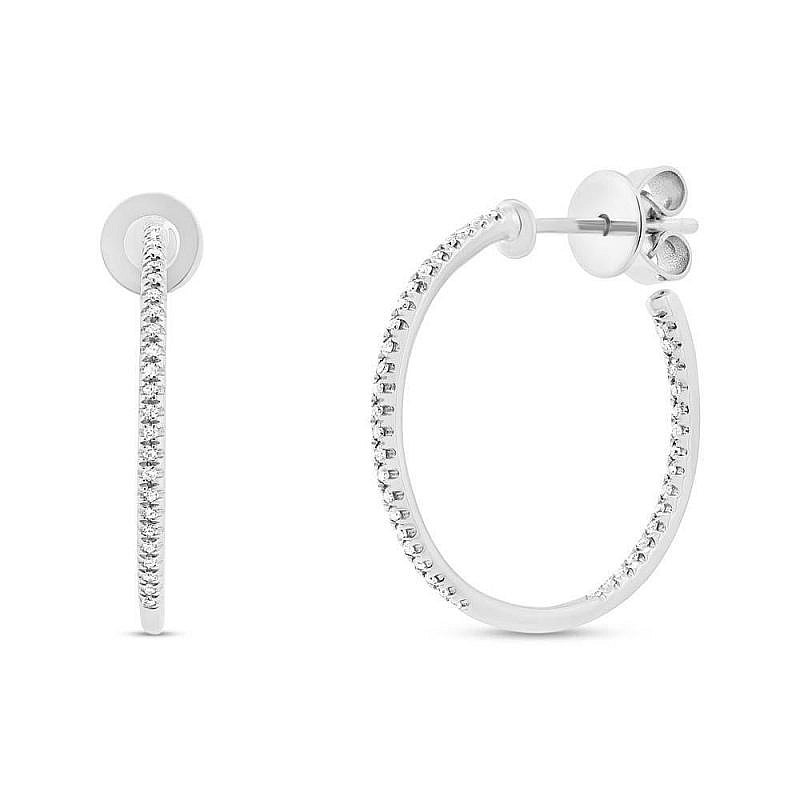 Buy Simon G Oval Shaped Skinny Diamond Hoop Earrings | LE4548 | Ben Garelick
