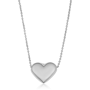 yellow gold puffed heart pendant necklace white background