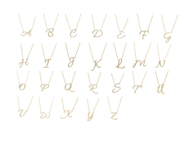 Script initials Monogram Necklace