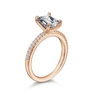 Ann Emerald Pave Engagement Ring