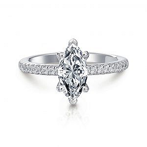 Ann Marquise Pave Engagement Ring