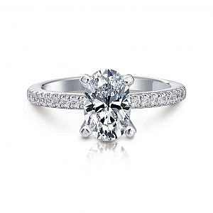 Ann Oval Pave Engagement Ring