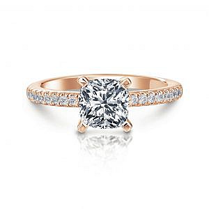Ann Cushion Pave Engagement Ring