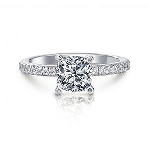 Ann Cushion Pave Engagement Ring