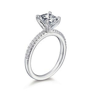 Ann Cushion Pave Engagement Ring