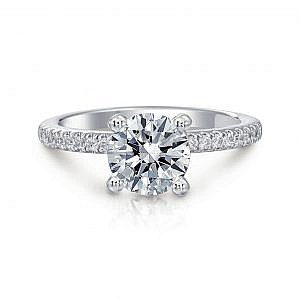 Ann Round Pave Engagement Ring