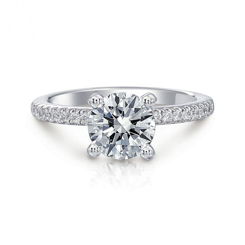 Ann Round Pave Engagement Ring