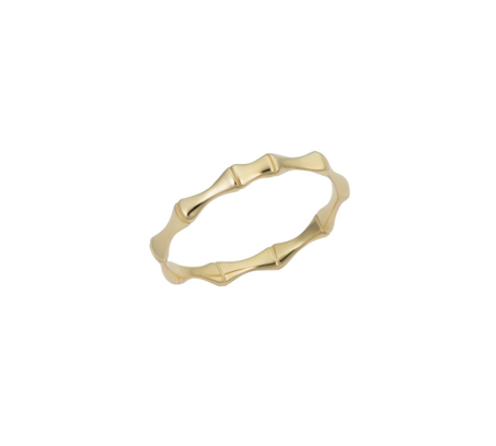 bamboo ring in yellow gold