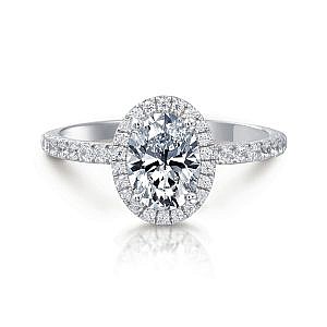 Daisy Oval Halo Engagement Ring