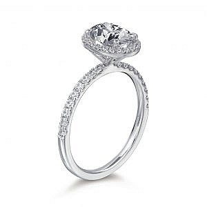 Daisy Oval Halo Engagement Ring