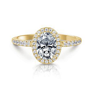 Daisy Oval Halo Engagement Ring