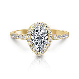 Daisy Pear Halo Engagement Ring