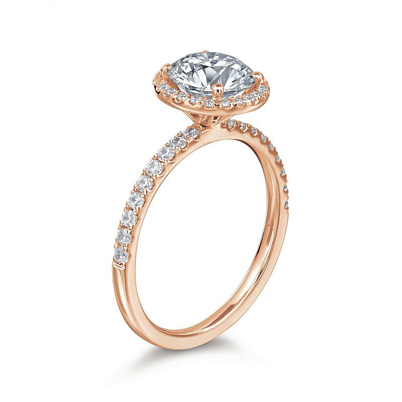 daisy-round-rose-2 Daisy Round Halo Engagement Ring