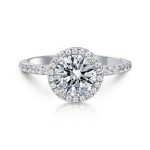 Daisy Round Halo Engagement Ring