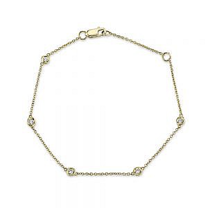 diamond by the yard bracelet in yellow gold