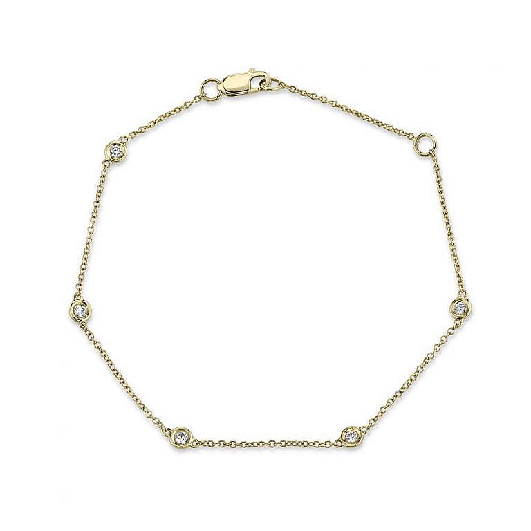 diamond by the yard bracelet in yellow gold
