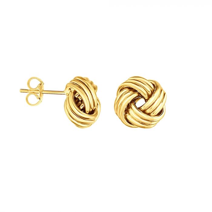  Barzel 18K Gold Plated Love Knot Stud Earrings For