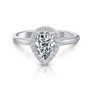 Frida Pear Halo Engagement Ring