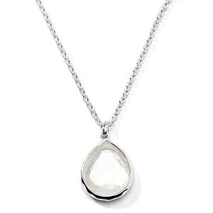 Ippolita Sterling Silver Rock Candy Teardrop Pendant Necklace in Clear Quartz