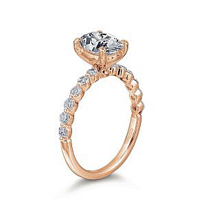 June Oval Single Prong Engagement Ring