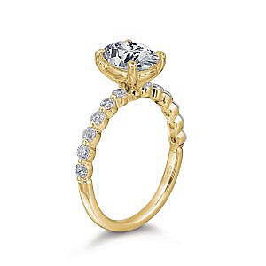 June Oval Single Prong Engagement Ring