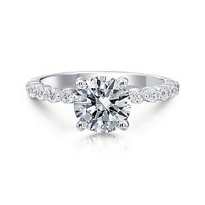 June Round Single Prong Engagement Ring