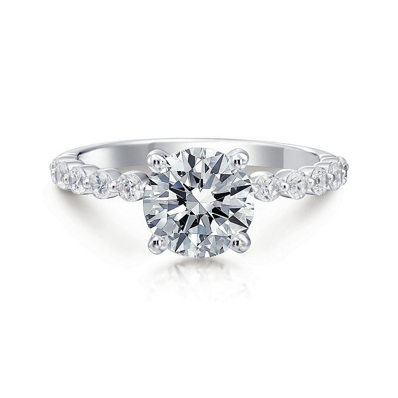 June Round Single Prong Engagement Ring