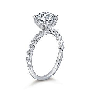 June Round Single Prong Engagement Ring
