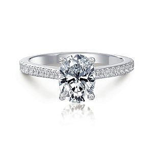 Maria Oval Hidden Halo Pave Engagement Ring