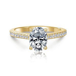 Maria Oval Hidden Halo Pave Engagement Ring