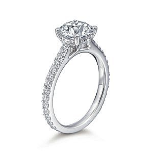 Rosamund Round Hidden Halo Solitaire Engagement Ring