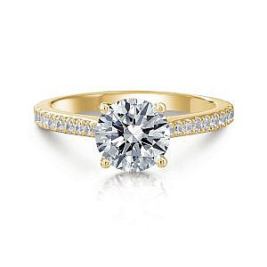 Maria Round Hidden Halo Pave Engagement Ring