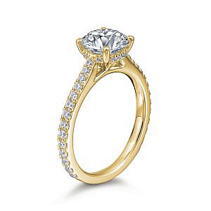 Maria Round Hidden Halo Pave Engagement Ring