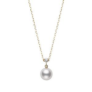 Mikimoto Akoya Pearl Pendant with Diamond Necklace