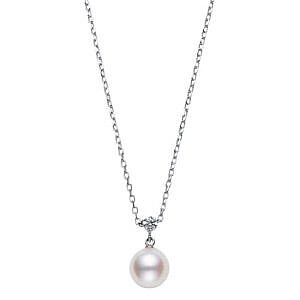 Mikimoto Akoya Pearl Pendant with Diamond Necklace