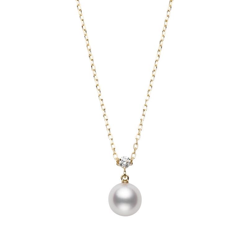 Mikimoto Akoya Pearl Pendant with Diamond Necklace