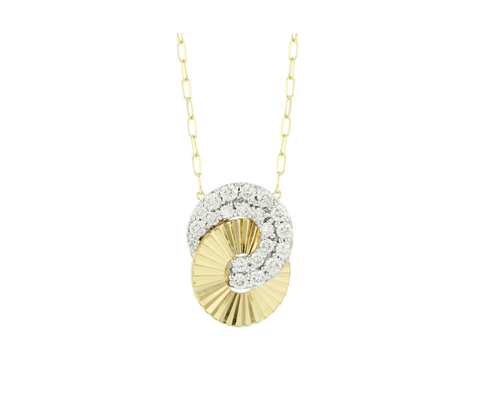 Phillips House 14K Yellow Gold 0.26ctw Diamond Mini Interlocking Aura Necklace