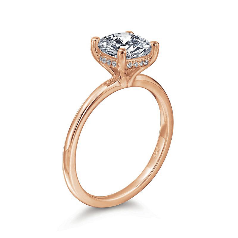 rosamund-cushion-rose-2 Rosamund Cushion Hidden Halo Solitaire Engagement Ring