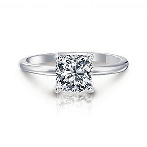 Rosamund Cushion Hidden Halo Solitaire Engagement Ring