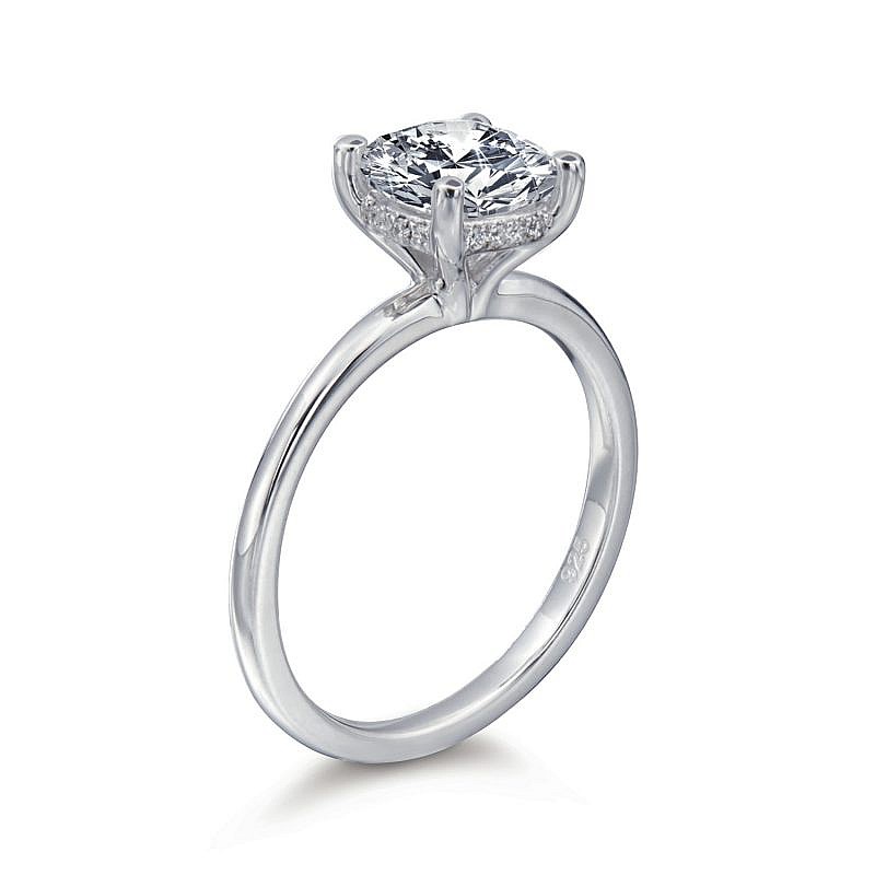 rosamund-cushion-white-2 Rosamund Cushion Hidden Halo Solitaire Engagement Ring