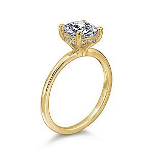 Rosamund Cushion Hidden Halo Solitaire Engagement Ring