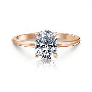 Rosamund Oval Hidden Halo Solitaire Engagement Ring