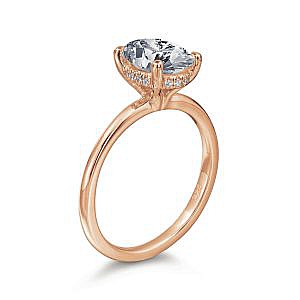 Rosamund Oval Hidden Halo Solitaire Engagement Ring
