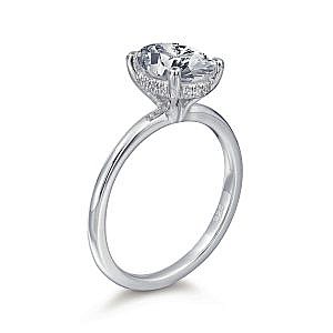 Rosamund Oval Hidden Halo Solitaire Engagement Ring