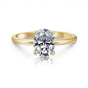 Rosamund Oval Hidden Halo Solitaire Engagement Ring