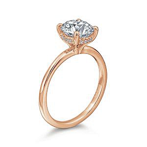 Rosamund Round Hidden Halo Solitaire Engagement Ring