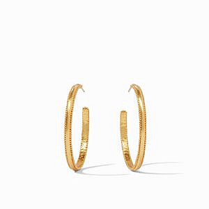 Julie Vos 24kt Yellow Gold Plate Large Chloe Hoop Earrings