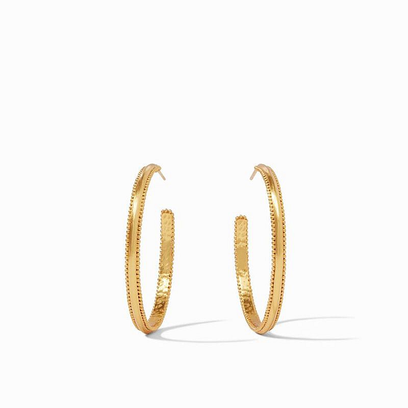 Julie Vos 24kt Yellow Gold Plate Large Chloe Hoop Earrings